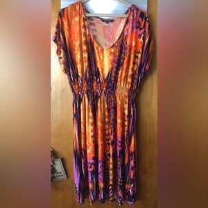 Vibrant Orange and Purple Dress